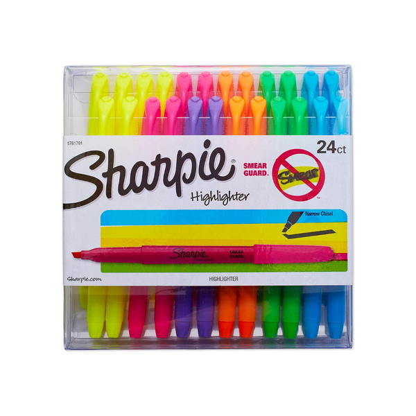 24-Pack Sharpie Accent Pocket Chisel Tip Highlighters (Assorted Colors)