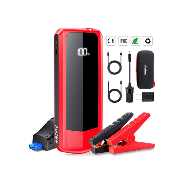 20000mAh Audew 2000A Upgraded Car Jump Starter w/ Dual QC USB Ports