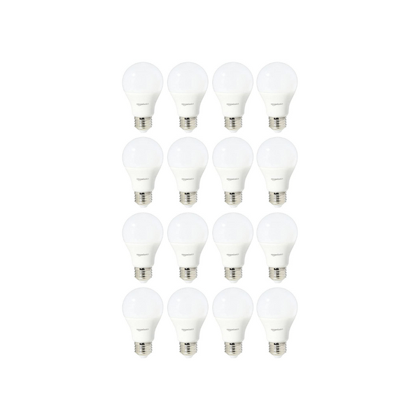 Paquete de 16 bombillas LED de luz diurna equivalentes a 60 vatios de AmazonBasics