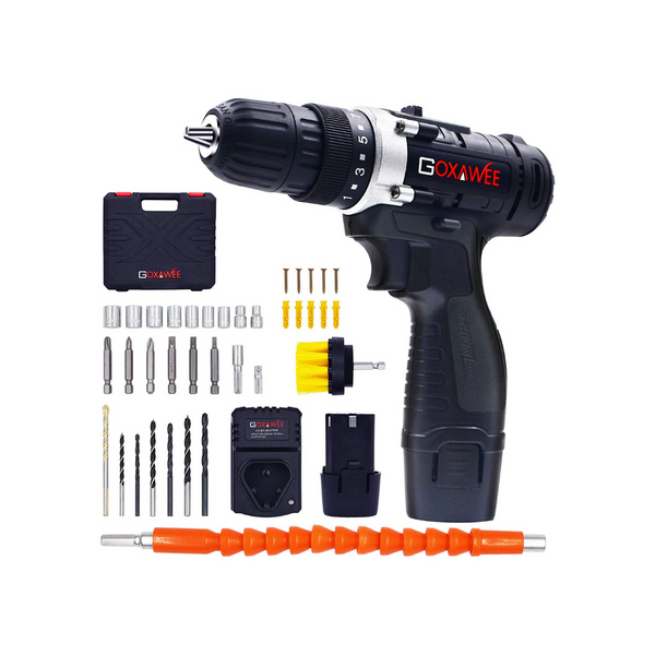 Cordless Drill with 2 Batteries And 100 Accessories