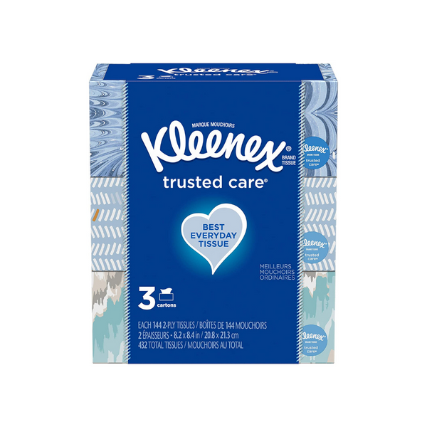 3 Boxes Kleenex Trusted Care Facial Tissues