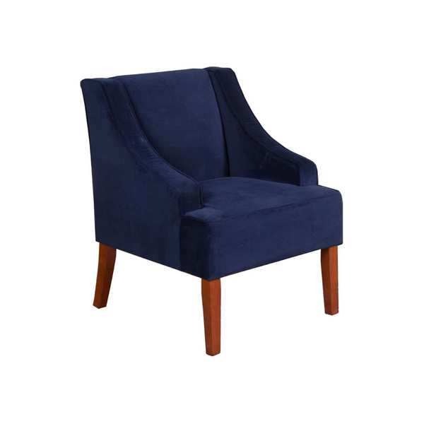 HomePop Velvet Swoop Arm Accent Chair