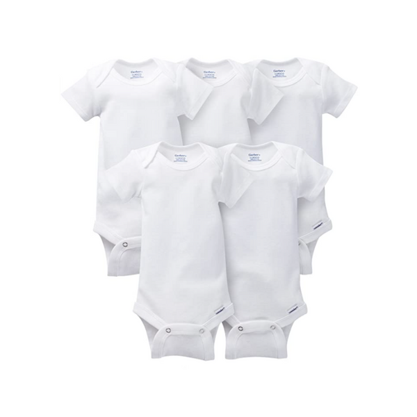 Gerber Baby - Pack de 5 monos monos lisos para bebé