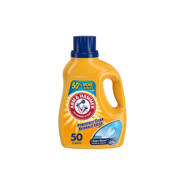 Arm &amp; Hammer Clean Burst 50 cargas Detergente líquido para ropa