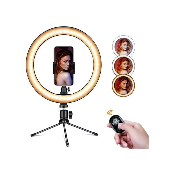 10" Selfie Ring Light With Phone Holder & Remote