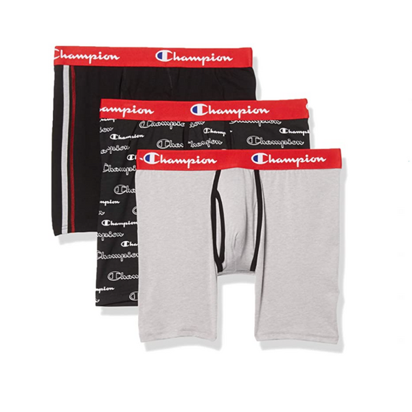 3 Champion Men's Comfort Cotton Stretch Boxer Briefs