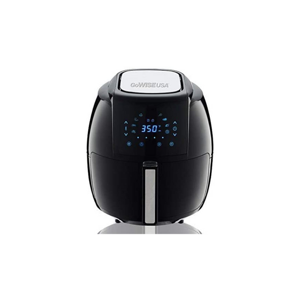 GoWISE USA Freidora de aire digital 8 en 1 de 1700 vatios, 5,8 cuartos de galón, con libro de recetas, color negro