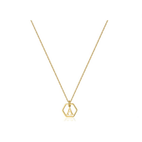 Women’s Hexagon Initial Necklace (All ABC's)