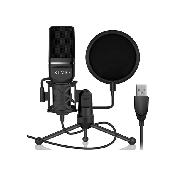 Condenser Microphone With Filter And Tripod Stand