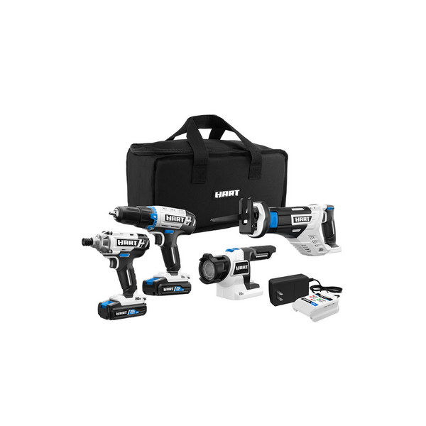 HART 20-Volt Cordless 4-Tool Combo Kit