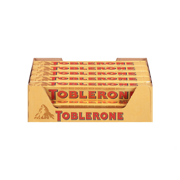 20 barras de chocolate con leche suizo Toblerone con turrón de miel y almendras (OK-Dairy)