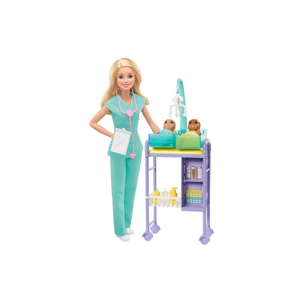 Muñeca y juego Barbie You Can Be Anything Baby Doctor (rubia o morena)