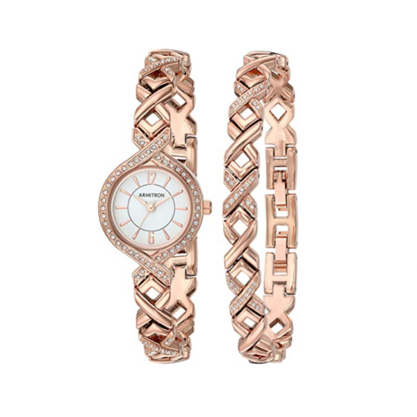 Armitron Women's Swarovski Crystal Accented Watch and Bracelet Set