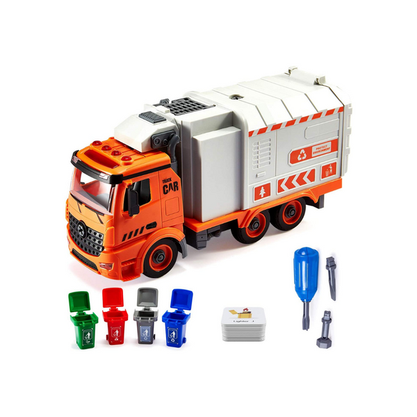 Friction Powered Garbage Recycling Truck Toy With Garbage Cans