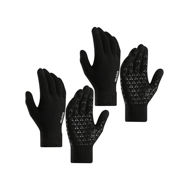 2 pares de guantes térmicos resistentes al viento con pantalla táctil