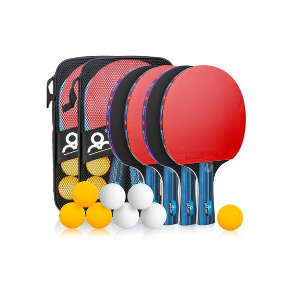 Juego de ping pong de 4 raquetas y 8 pelotas