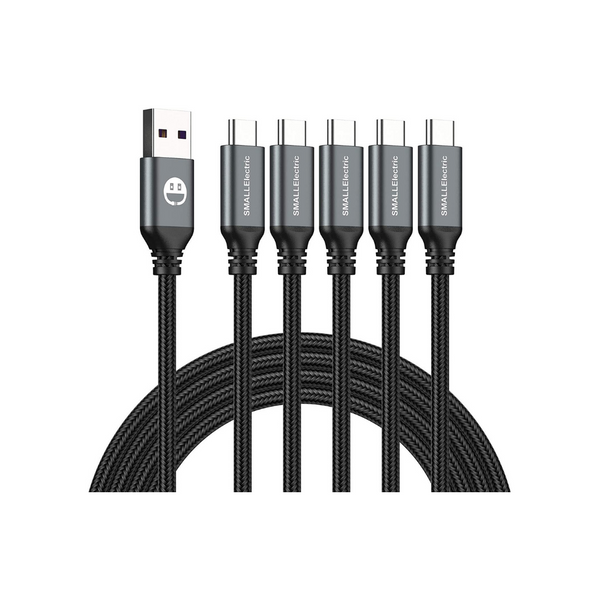 5 cables de carga rápida USB tipo C