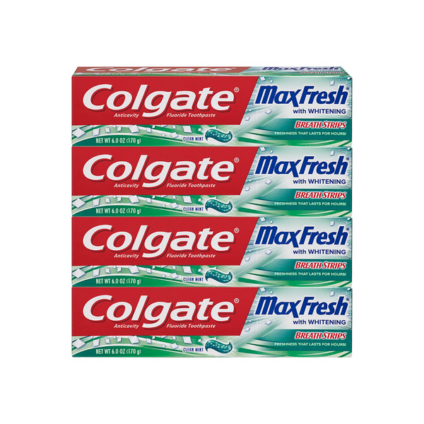 4 Colgate Max Fresh Whitening Toothpaste with Breath Strips