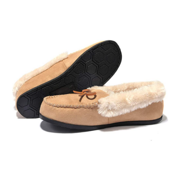 Women's Faux Fur Lined Memory Foam Moccasin Slippers (6 Colors)