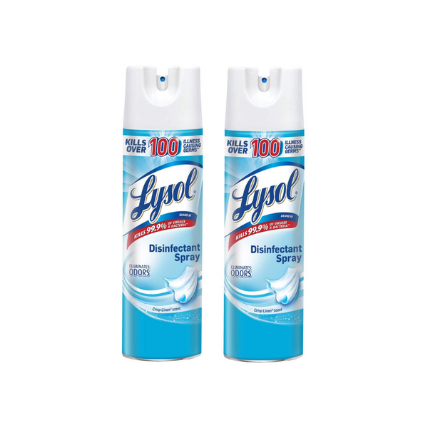 2 botellas de spray desinfectante Lysol Crisp Linen