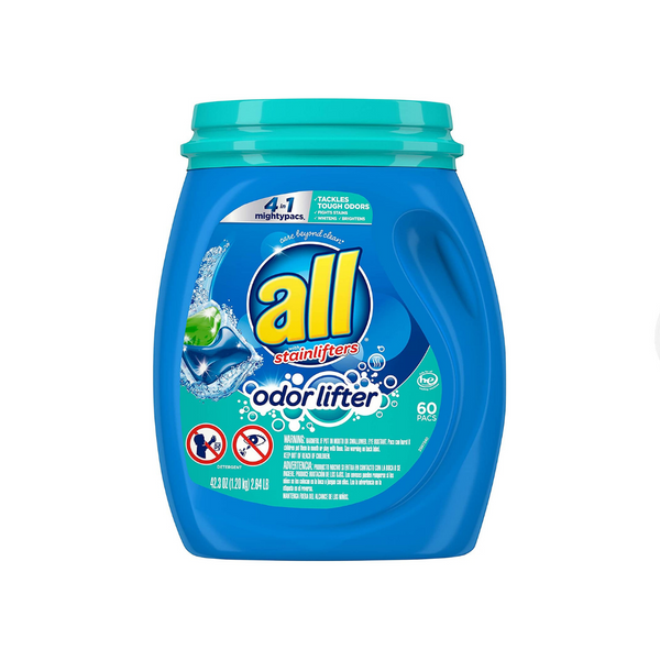 60 all Mighty 4-In-1 Pacs Laundry Detergent