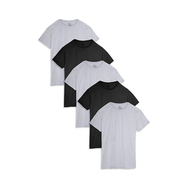 5 Fruit of the Loom Men's Stay Tucked Crew T-Shirts