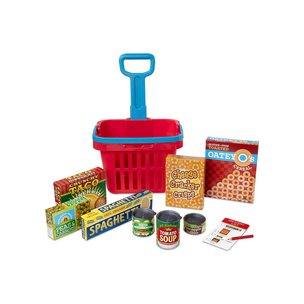 Melissa & Doug Fill & Roll Grocery Basket Play Set