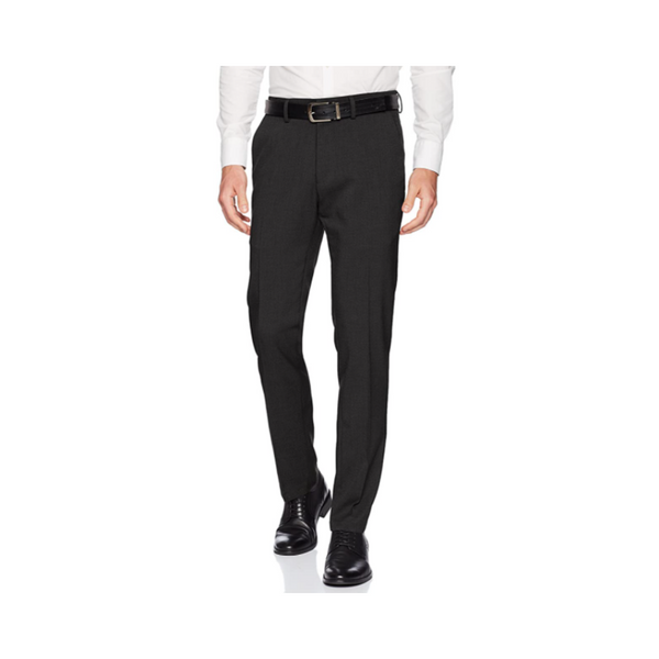 Kenneth Cole Men's Stretch Heather Tic Slim Fit Flat Front Dress Pants