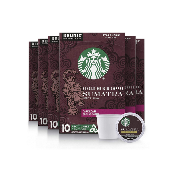 60 Starbucks Dark Roast Sumatra K-Cup Coffee Pods