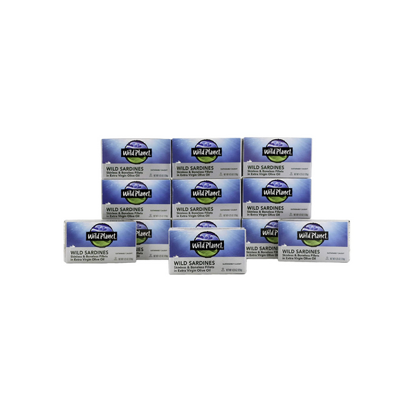 12 Pack Of Wild Planet Sardines In Extra Virgin Olive Oil With Sea Salt