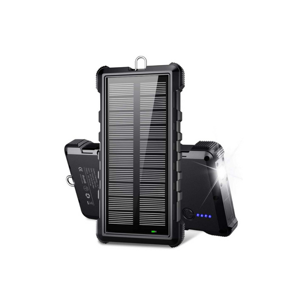 Cargador solar portátil de 24000 mAh.