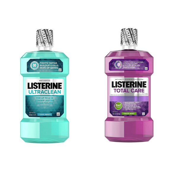 3 botellas de enjuague bucal antiséptico Listerine