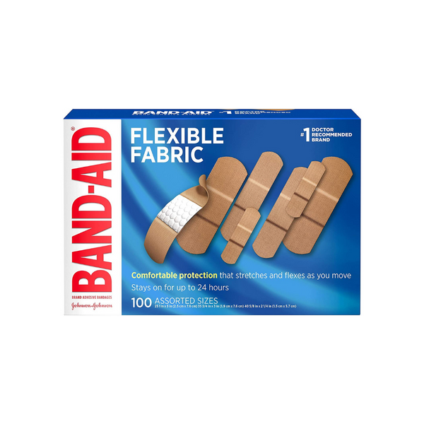 100 vendajes adhesivos de tela flexible Band-Aid