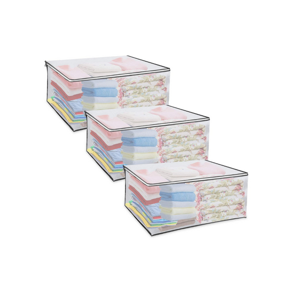 3 Pack Large Clear Storage Bags with Zipper