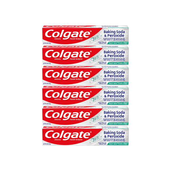 6 pasta de dientes Colgate con peróxido y bicarbonato de sodio con flúor