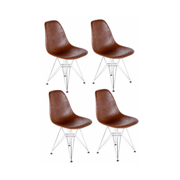 Set of 4 Vincent DSW Dining Chair, Leatherette