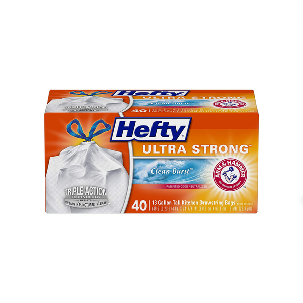 80 Hefty 13 Gallon Ultra Strong Tall Kitchen Trash Bags