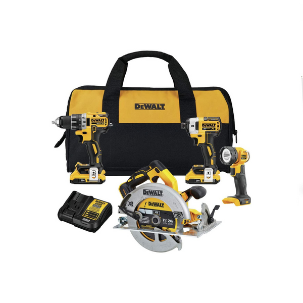 4 Tool Dewalt 20V MAX XR Brushless Combo Kit