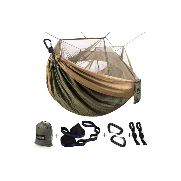 Single & Double Camping Hammock with Mosquito/Bug Net