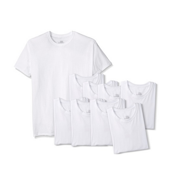 9 Hanes Men's White Tees