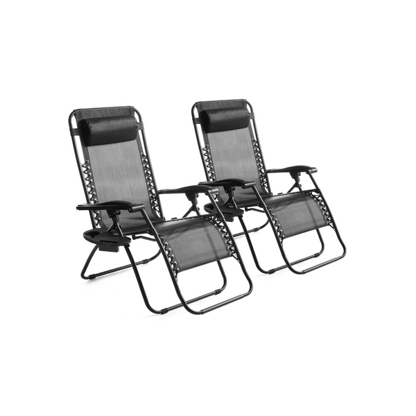 Set of 2 Outdoor Zero Gravity Bungee Lounge Chairs