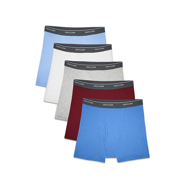 5 Fruit of the Loom Boys' Assorted Print Boxer Briefs