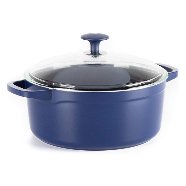 Blue Diamond Cookware Big Batch Cerámica Antiadherente Azul 5.5QT Horno holandés