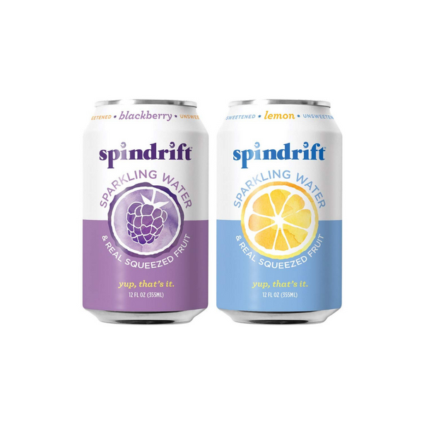 48 Pack Of Spindrift Sparkling Water Blackberry & Lemon Variety Pack 12oz Cans