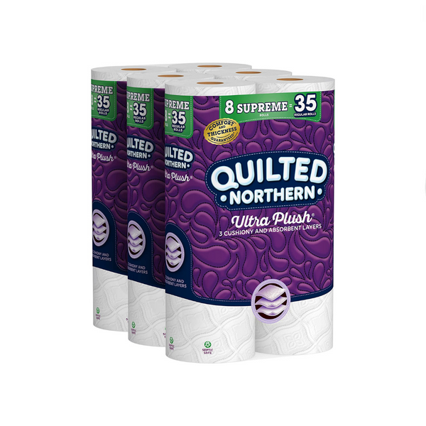 24 rollos supremos de papel higiénico acolchado Northern Ultra Plush