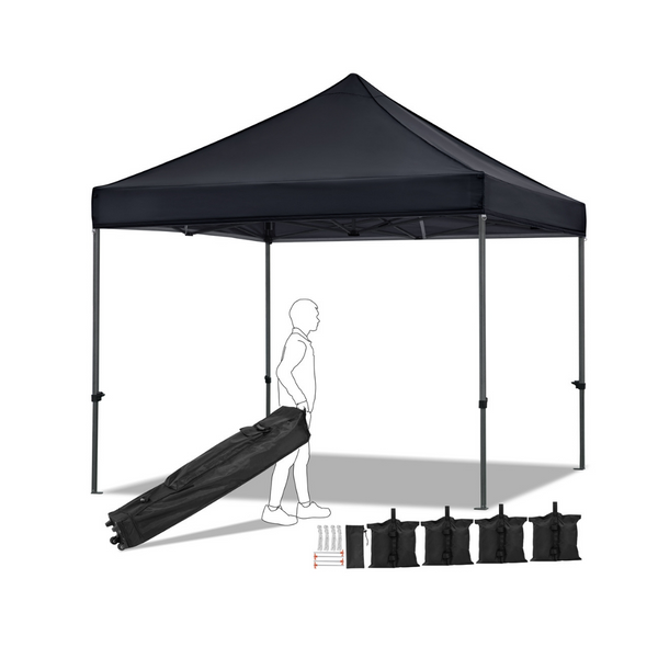 Toldo Easyfashion resistente al agua de 10'x10' con marco de metal/bolsa con ruedas