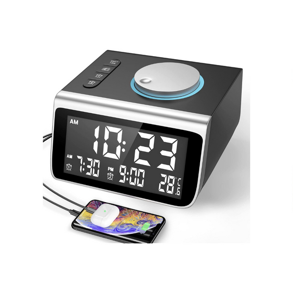 Digital Alarm Clock Radio With USB Charger