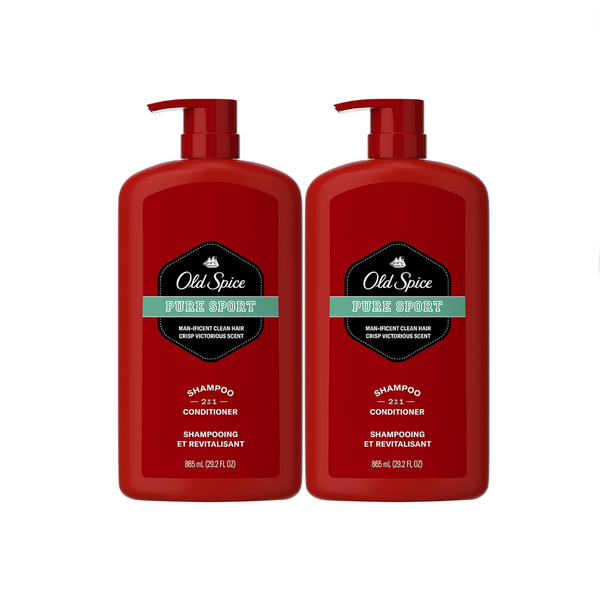 2 botellas de champú y acondicionador 2 en 1 Old Spice Pure Sport