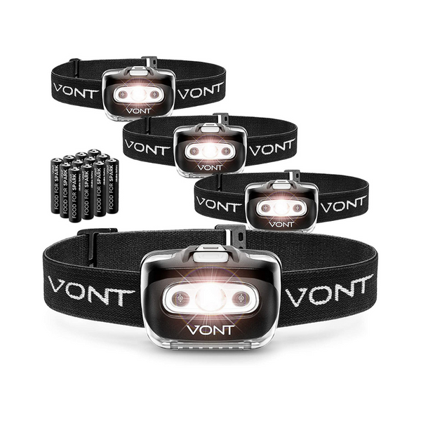 Vont 'Spark' LED Headlamp Flashlight (Batteries Included) Head Lamp Gear