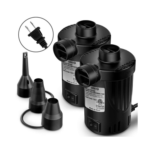 2 Pcs Electric Air Pump with 3 Nozzles